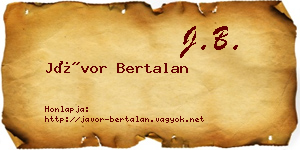 Jávor Bertalan névjegykártya