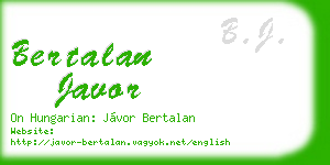 bertalan javor business card
